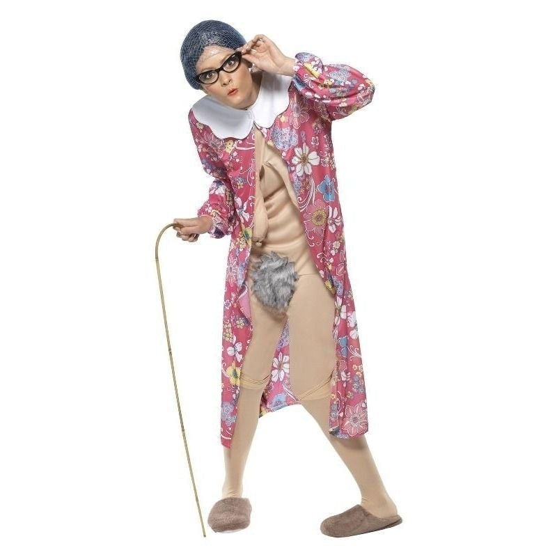 Gravity Granny Costume Adult Pink Bodysuit Gravity Granny Costume Adult Pink Bodysuit