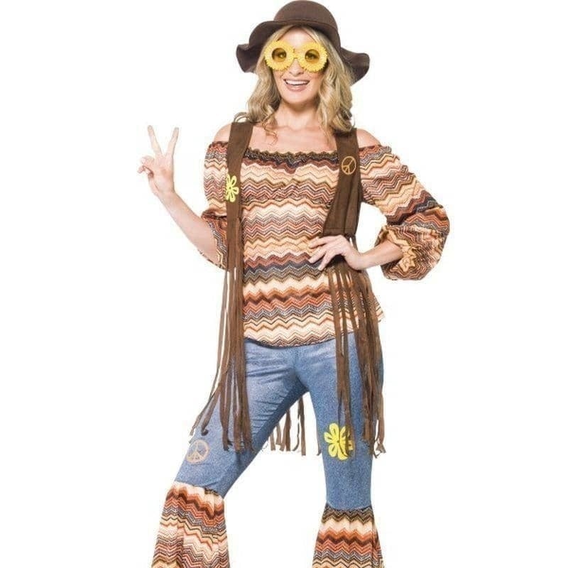 70s Harmony Hippie Costume Adult Orange