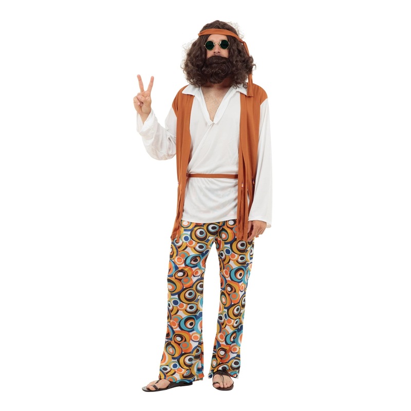 Hippy Man Costume Adult 1960s Style Festival