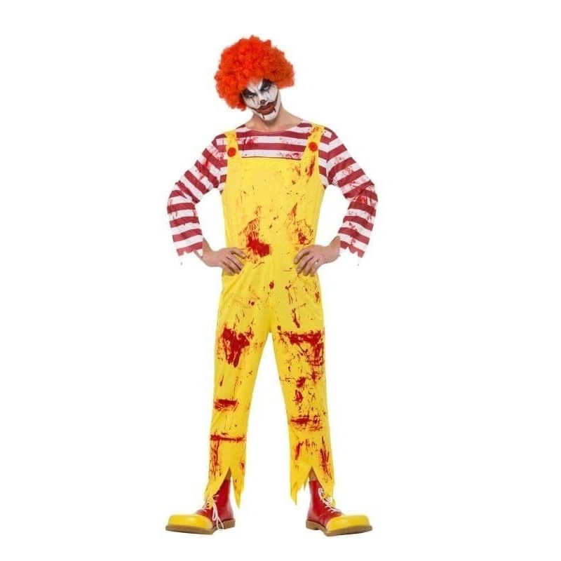 Kreepy Killer Clown Costume Adult Yellow with Red Jumpsuit Kreepy Killer Clown Costume Adult Yellow with Red Jumpsuit