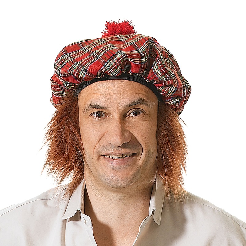Scottish Highlander Tartan Bobble Hat with Ginger Hair Scottish Highlander Tartan Bobble Hat with Ginger Hair