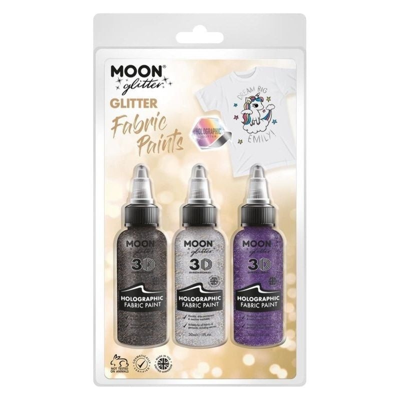 Moon Glitter Holographic Fabric Paint Clamshell, 30ml Costume Make Up