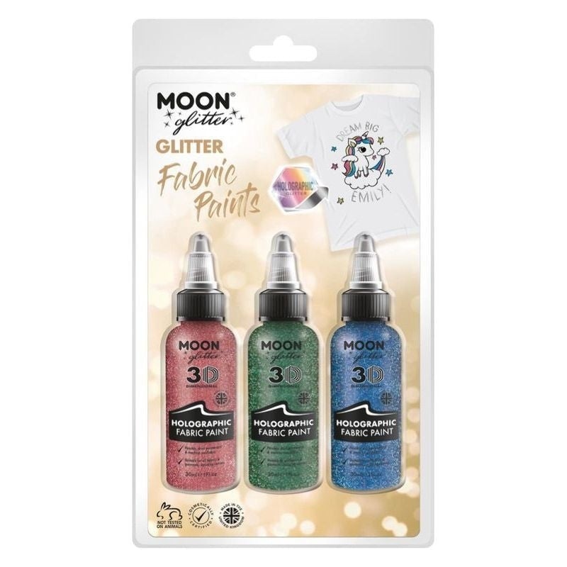 Moon Glitter Holographic Fabric Paint Clamshell, 30ml Costume Make Up Moon Glitter Holographic Fabric Paint Clamshell, 30ml Costume Make Up