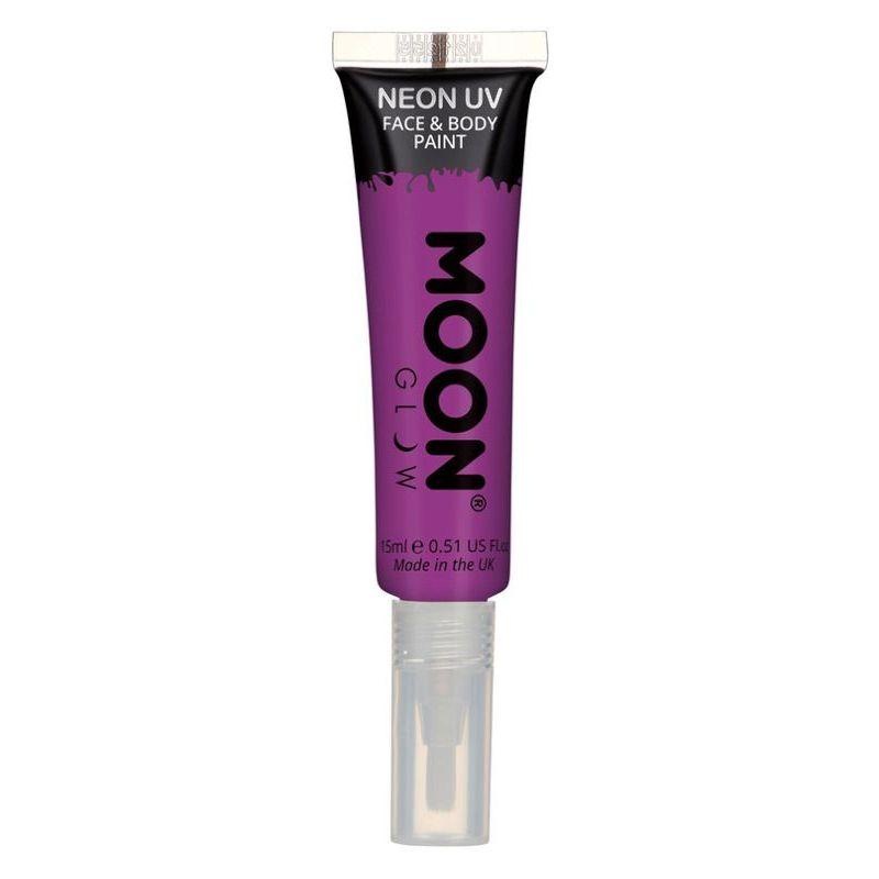 Moon Glow Intense Neon UV Face Paint Single, With Brush Applicator, 15ml Costume Make Up