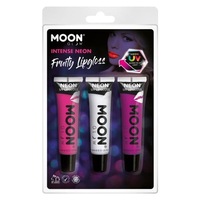 Moon Glow Intense Neon UV Fruity Lipgloss Clamshell, 15ml Costume Make Up