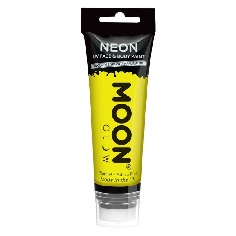 Moon Glow Supersize Intense Blue Neon UV Face Paint with Sponge Applicator 75ml main image 1