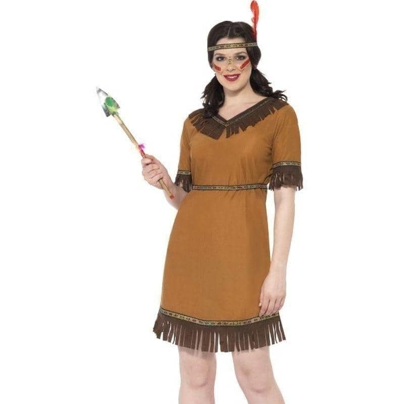 Native American Inspired Indian Maiden Costume Adult Brown Dress Native American Inspired Indian Maiden Costume Adult Brown Dress