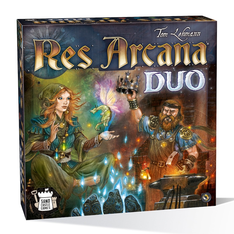 Res Arcana Duo Board Game - Strategic Two-Player Duel! Expandable Game System, Fantasy Adventure Game for Kids & Adults, Ages 14+, 2 Players, 20 Min Playtime, Made by Sand Castle Games Res Arcana Duo Board Game - Strategic Two-Player Duel! Expandable Game System, Fantasy Adventure Game for Kids & Adults, Ages 14+, 2 Players, 20 Min Playtime, Made by Sand Castle Games