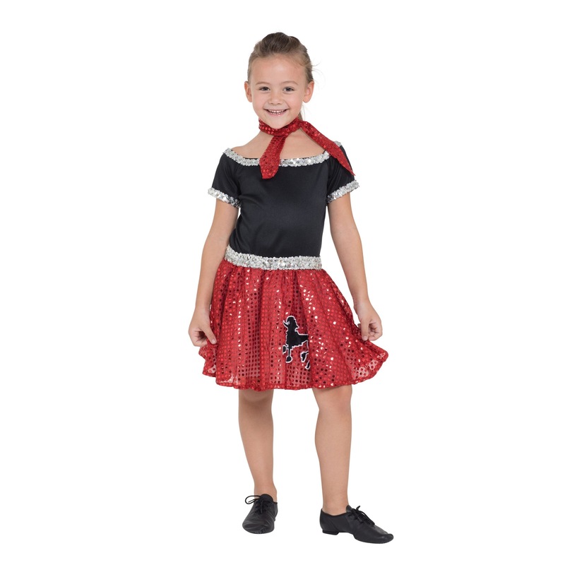 Rock and Roll Sequin Dress Turquoise Poodle Girl Costume