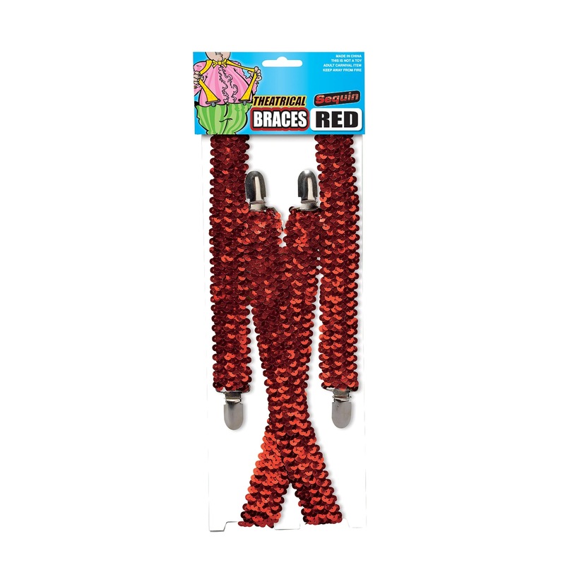1920s Red Sequin Braces Costume Accessory BA1026