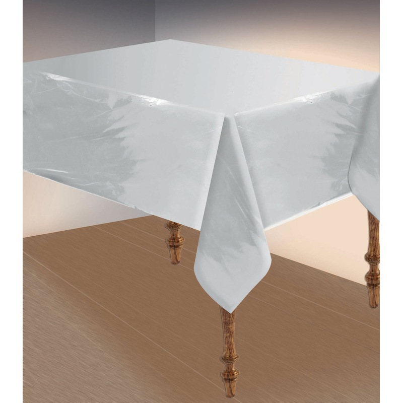 Silver Metallic Table Cover 135 X 270 Cm