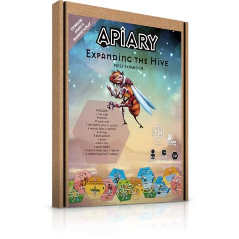 Stonemaier Games: Apiary: Expanding The Hive Expansion | New Unique Frames, Additional Tiles, and More! | Add to Apiary - A Strategy Board Game About Bees in Space | 1-5 Players, 90 Mins, Ages 14+ Stonemaier Games: Apiary: Expanding The Hive Expansion | New Unique Frames, Additional Tiles, and More! | Add to Apiary - A Strategy Board Game About Bees in Space | 1-5 Players, 90 Mins, Ages 14+
