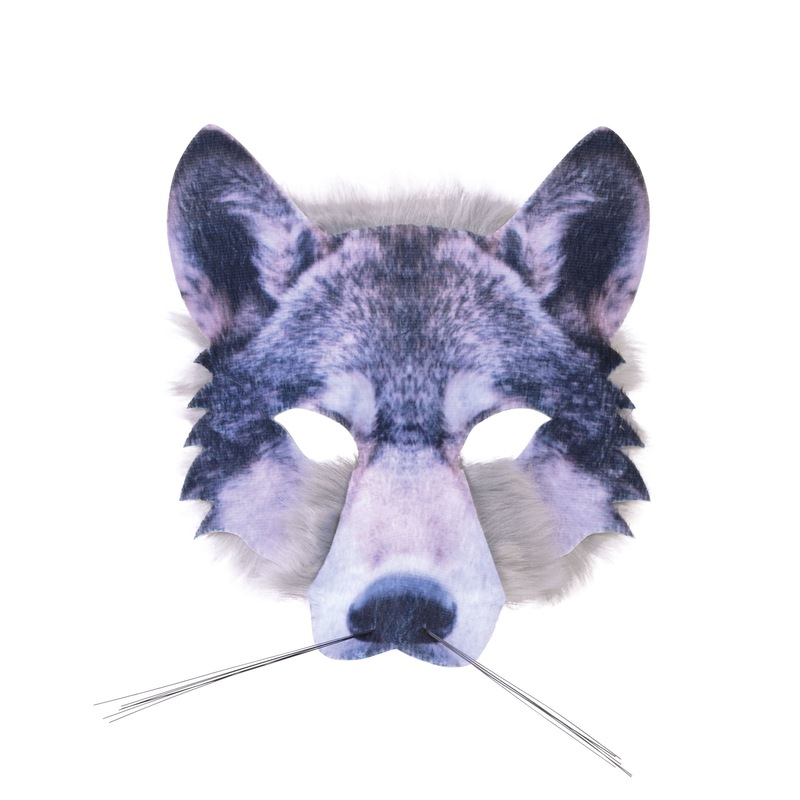 Wolf Face 1/2 Mask Realistic Fur