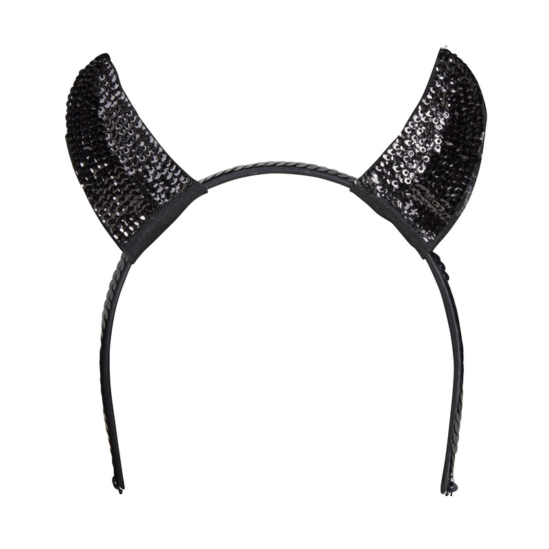Devil Horns Sequin Black Halloween Costume Accessory main image 0