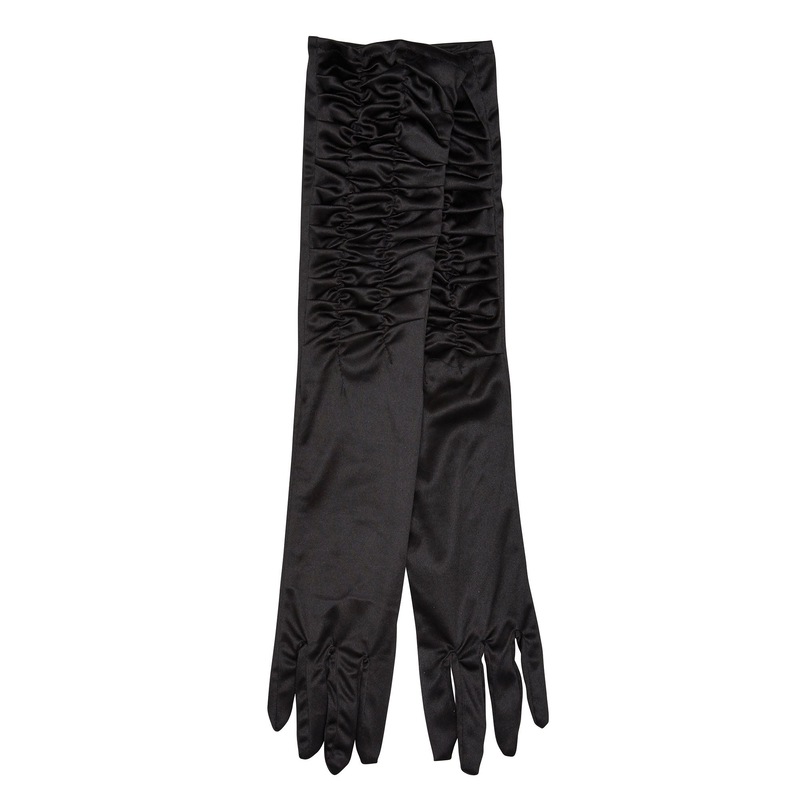 Buy Womens Gloves Black Satin Theatrical Costume Accessories Female Halloween MyDeal