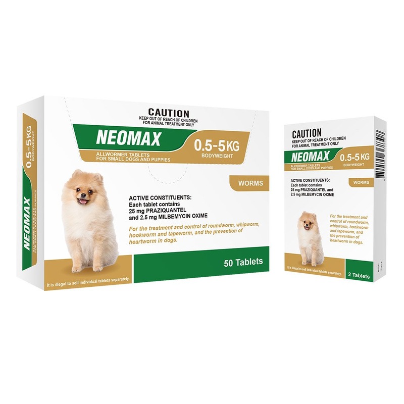 Buy Neomax Allwormer Tablets for Small Dogs and Puppies 0-5 Kg 2 ...