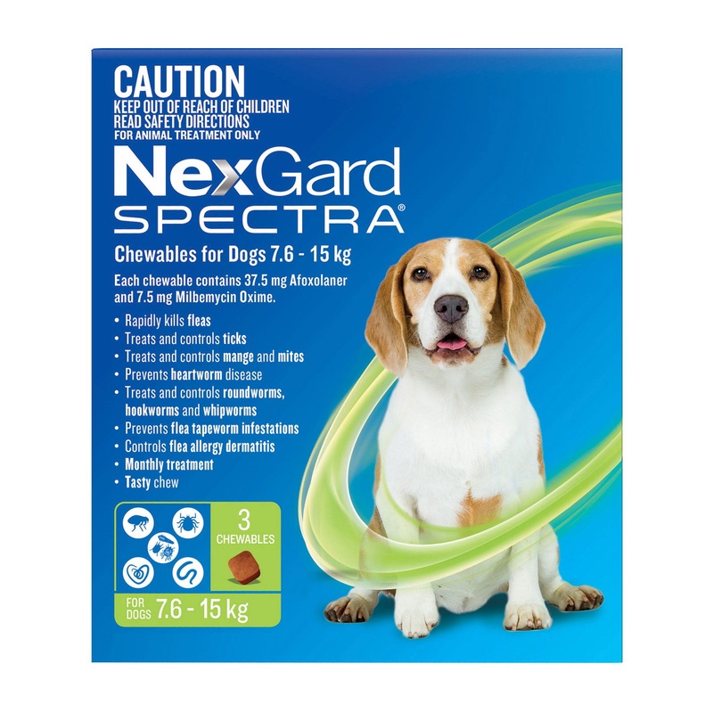 Buy Nexgard Spectra Dogs Chewables Fleas, Ticks, Mites, Heartworm & Worm Treatment MyDeal