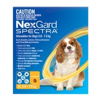 Nexgard Spectra for Small Dogs 3.6 to 7.5 Kg (Yellow) 6 Chews