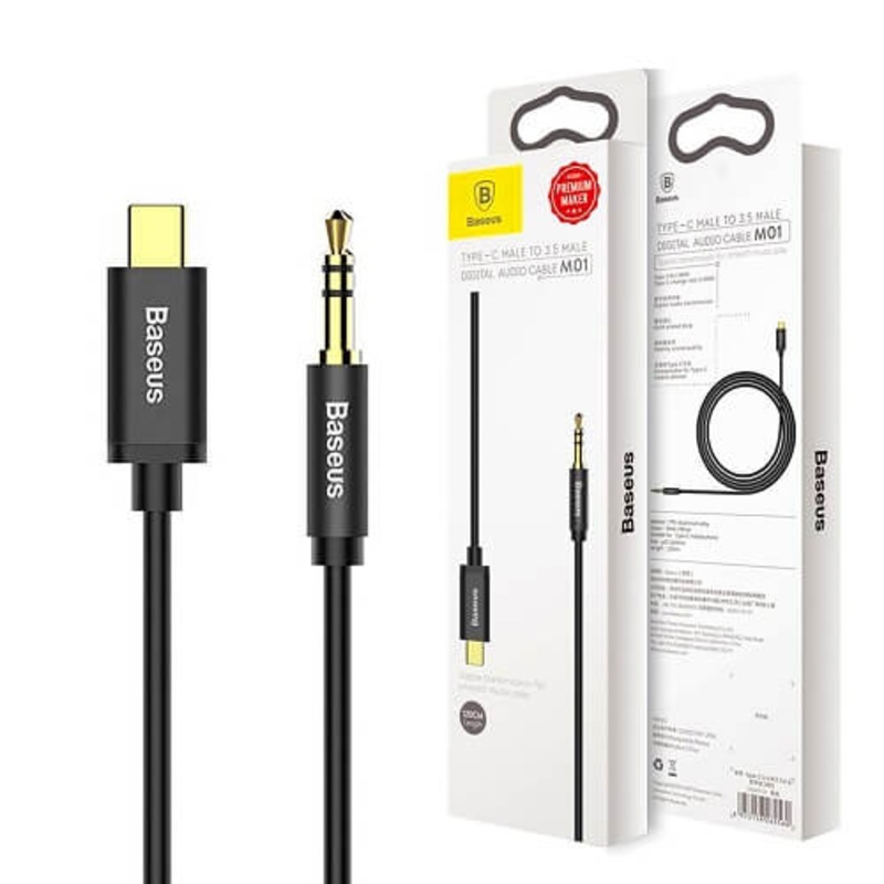 Buy Baseus USB Type C to Audio AUX Cable USB-C to 3.5mm Male Auxiliary ...