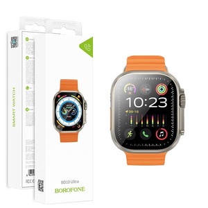Borofone BD10 Ultra Answer /Make Calls 2 inch Bluetooth 5.3 Sports Smart Watch For Men /Women (Titanium Gold)
