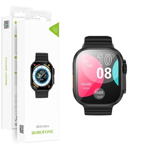 Borofone BD10 Ultra Answer /Make Calls 2 inch Bluetooth 5.3 Sports Smart Watch For Men /Women (Black)