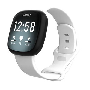 For Fitbit Sense 2 /Fitbit Sense Replacement Wrist Band Wristband Silicone Sports Watch (White-Large Size)