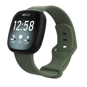 For Fitbit Versa 4 /Versa 3 Replacement Wrist Band Wristband Silicone Sports Watch (Army Green-Large Size)