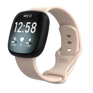 For Fitbit Versa 4 /Versa 3 Replacement Wrist Band Wristband Silicone Sports Watch (Light Pink-Large Size)