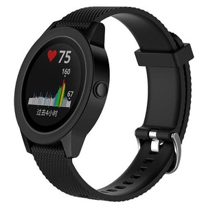 For Garmin Vivoactive 3 Replacement Band Wristband Silicone Sports Watch (Black-Small Size)