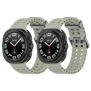 For Samsung Galaxy Watch Ultra 47mm Silicon Sports Wristband (Cream + Cream)