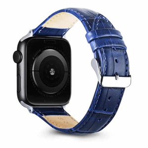 Genuine Leather Wristband For Apple Watch Series 8 /7 /SE /6 /5 /4 /3 /2 /1 Ultra Replacement Wrist 42mm 44mm 45mm 49mm - Blue