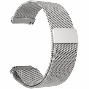Replacement WristBand Magnetic Milanese Band for Garmin Vivoactive 3 Smart Watch (Silver)