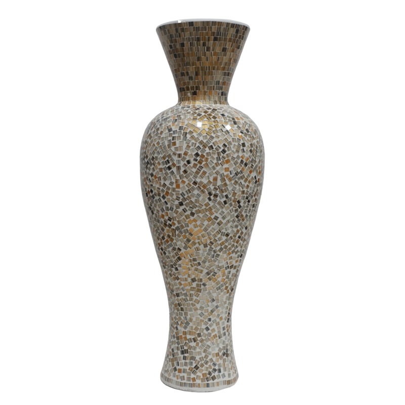 Buy Decorative Teracotta Glass Tiles Light Beige Mosaic Floor Vase 100