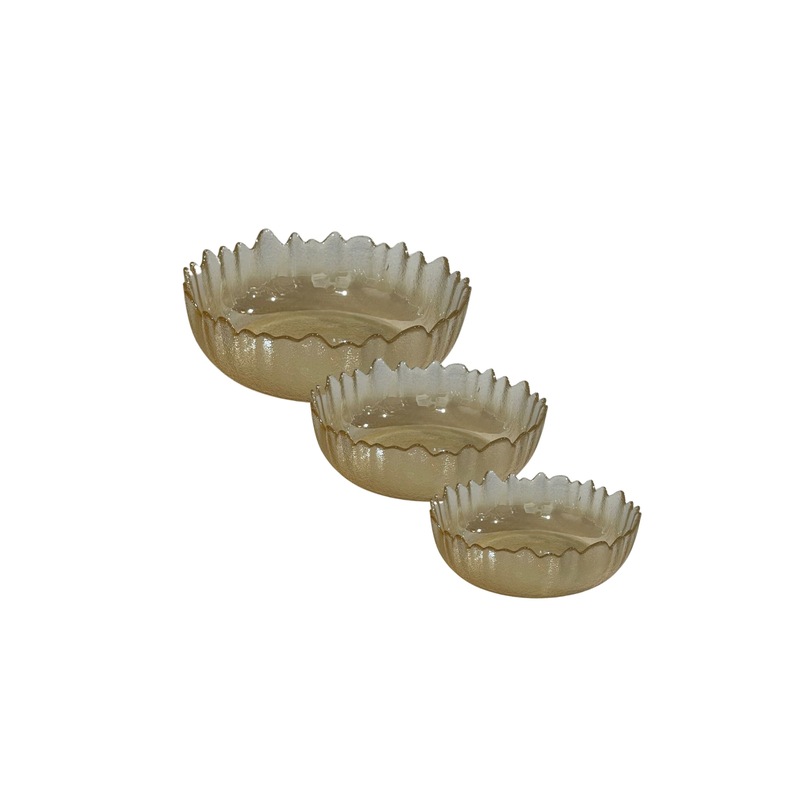 Buy Dinnerware Champagne Round Cake Serving Plate Gold Rim Set