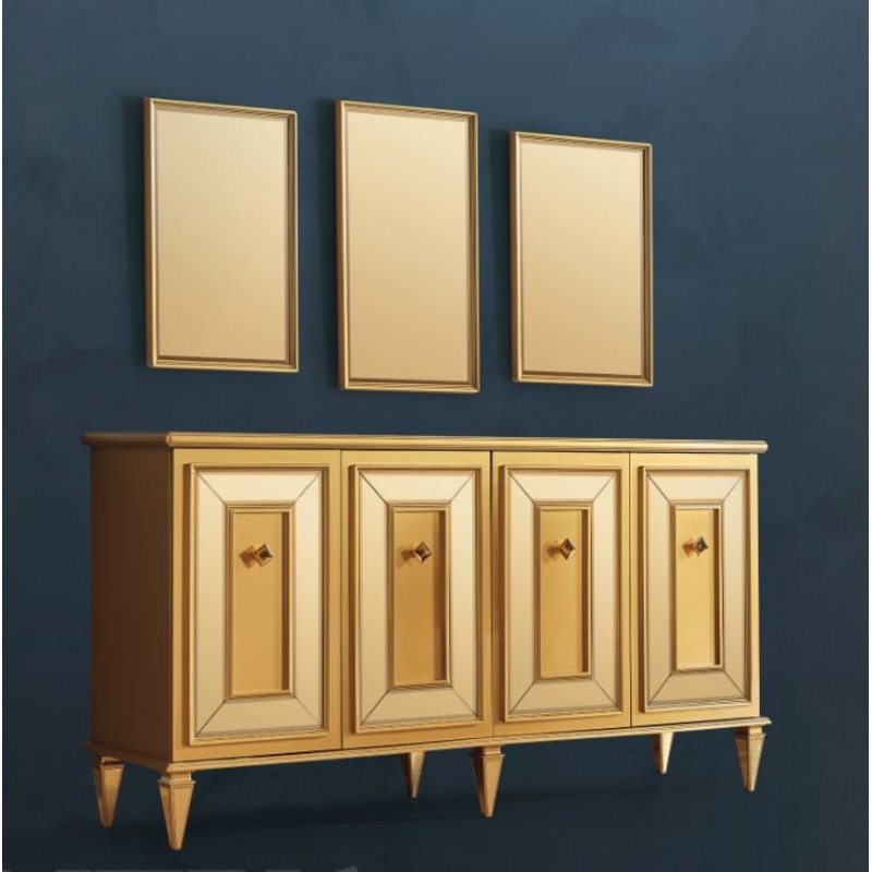 Buy Neva Tempered Glass Design Gold Hallway Bedroom Dresser Table Multi