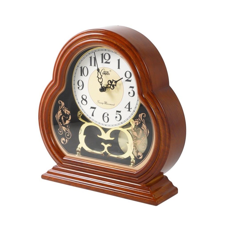 Buy Retro Mantle Timber Pattern Table Clock Desk Clock for Office Home ...