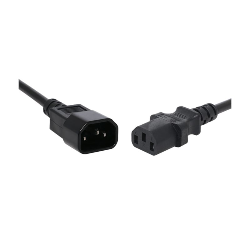 Buy 0.75m IEC C13 - C14 10A Black Appliance Mains Power Cable - MyDeal