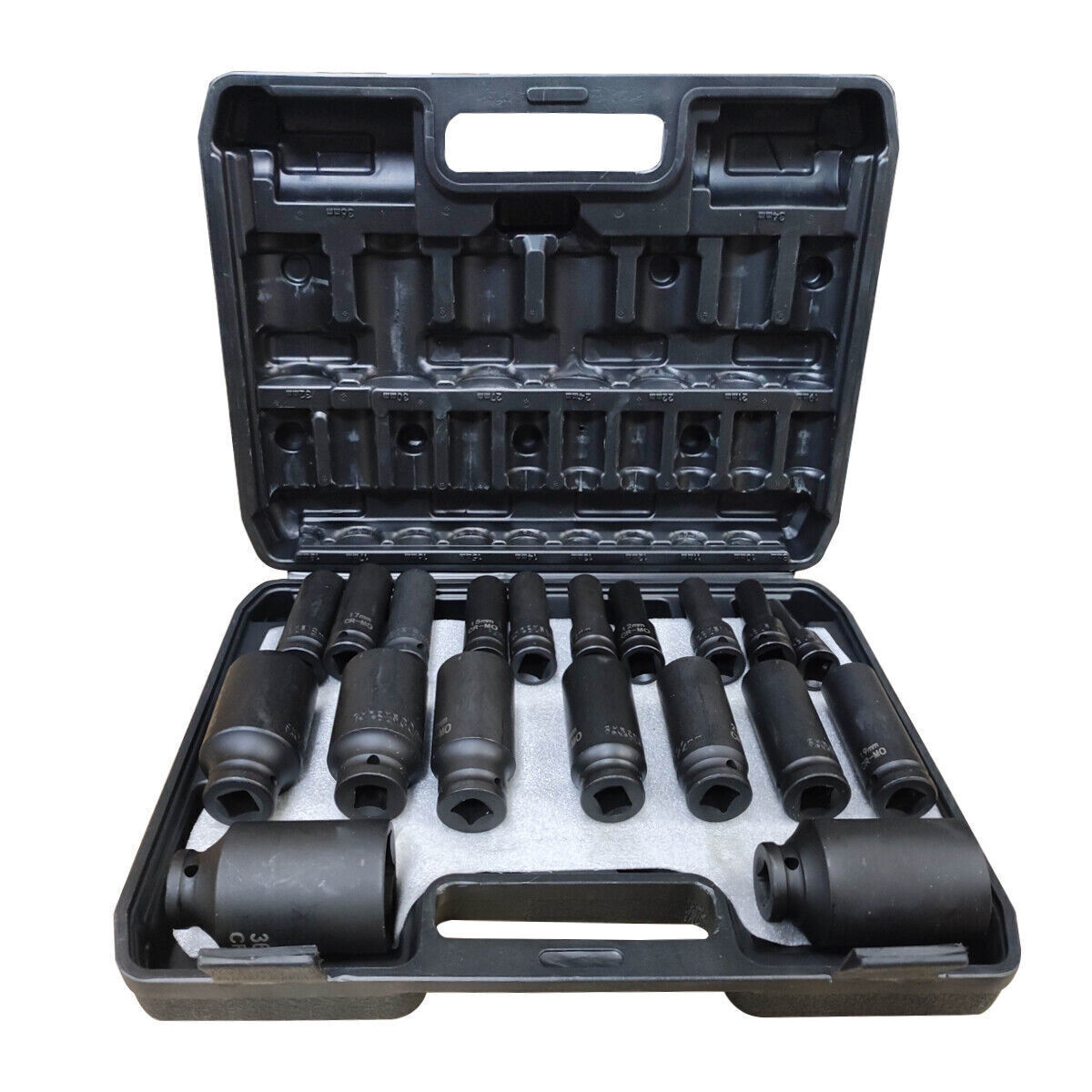 19pcs 1/2''Drive Deep Impact Socket Tool Set Metric Garage Workshop Tools 8 36MM
