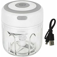 250ML Electric Garlic Food Chopper Vegetable Chopper Grinder Blender Crusher WHITE