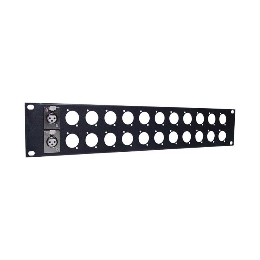 2U XLR 24 Way Patch Panel 19" Rack Panel