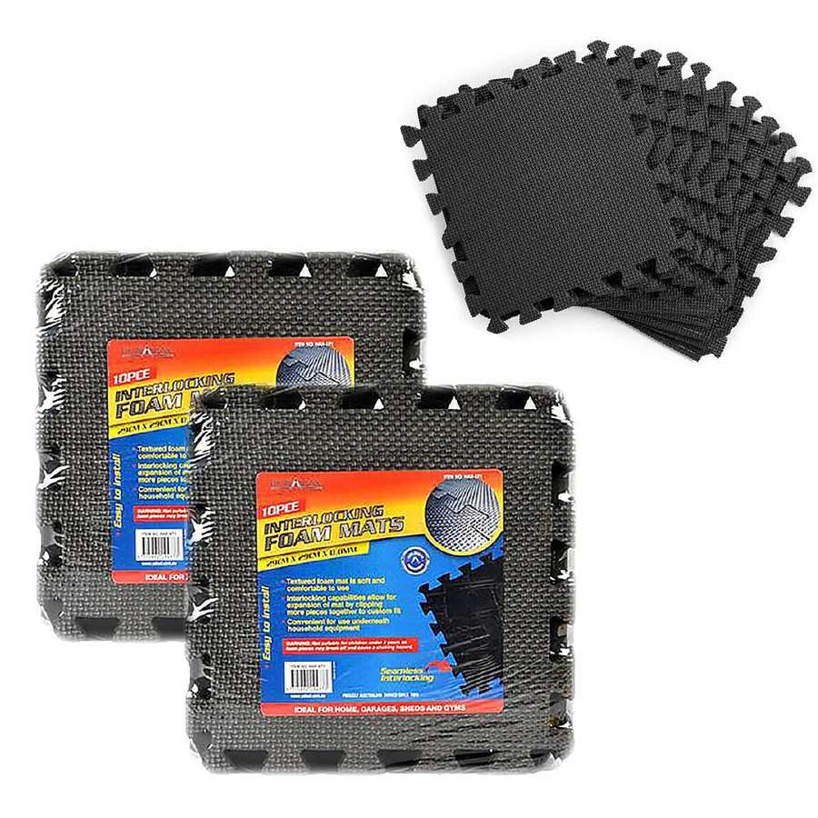 2x 10pce EVA Mat 29cm x 29cm Black