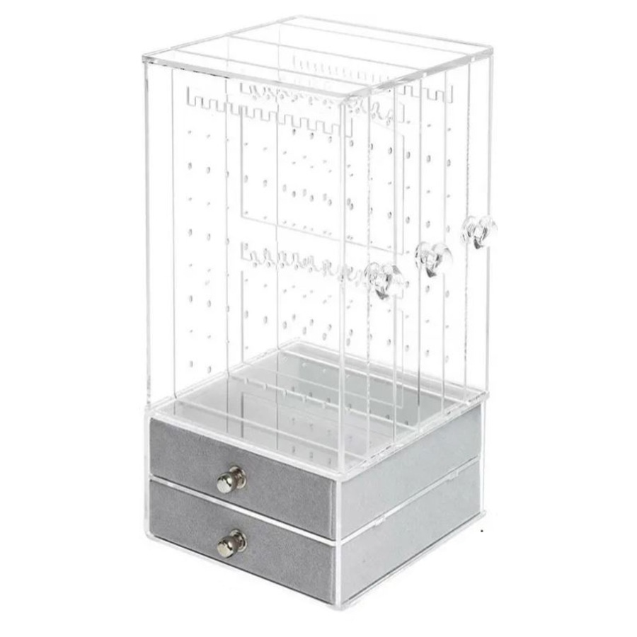 Buy 3 Trays+Drawer Acrylic Earring Display Rack Stand Organizer Holder ...