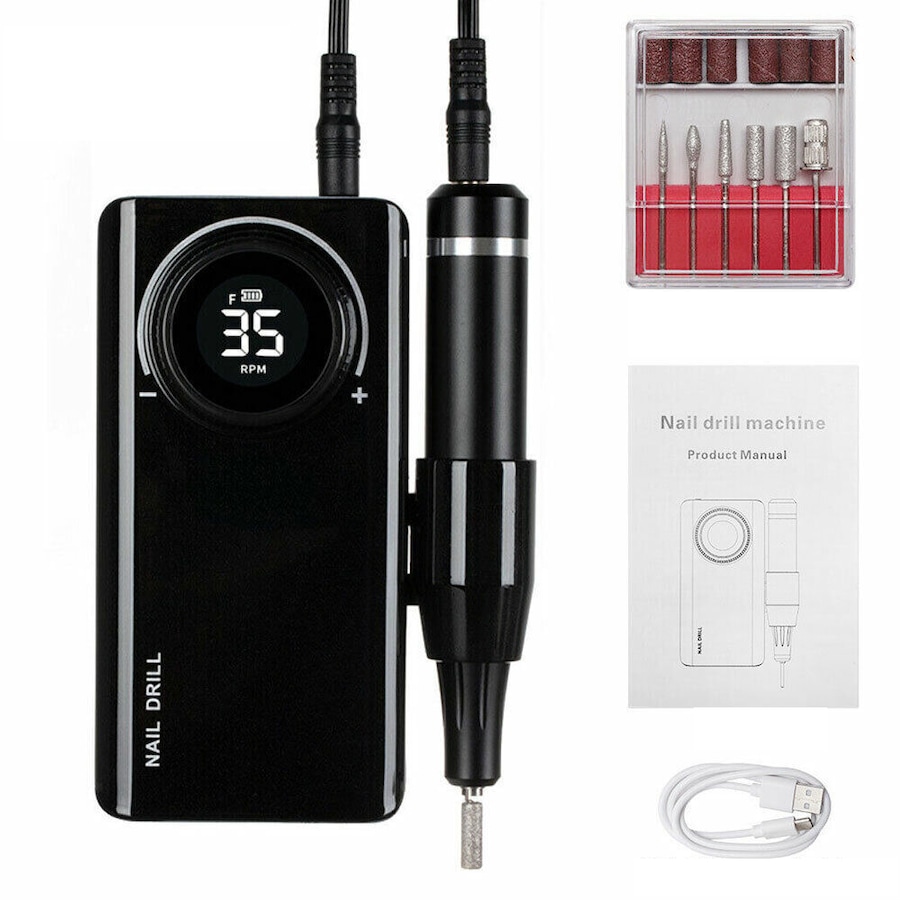 35000RPM Portable Nail Drill Machine Rechargeable E File Fits Manicure Pedicure