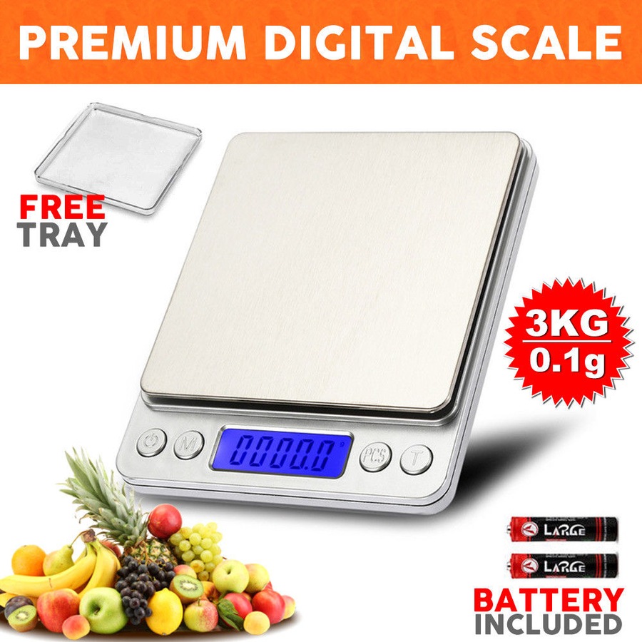 3kg/0.1g Kitchen Digital Scale LCD Electronic Balance Food Weight Postal Scales