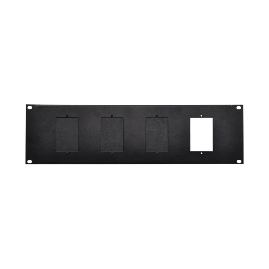 3U 4 X Wall Plate 19" Rack Mount Panel