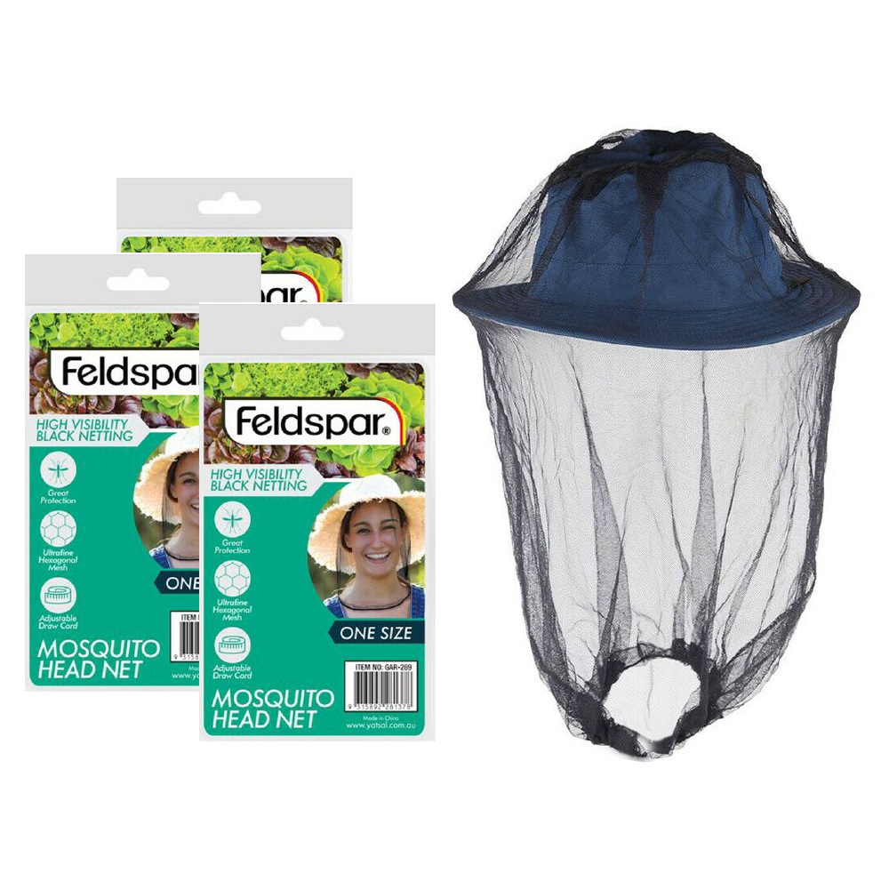 3x Mosquito Head Net 50x43cm  30cm Dia Unbranded Australia