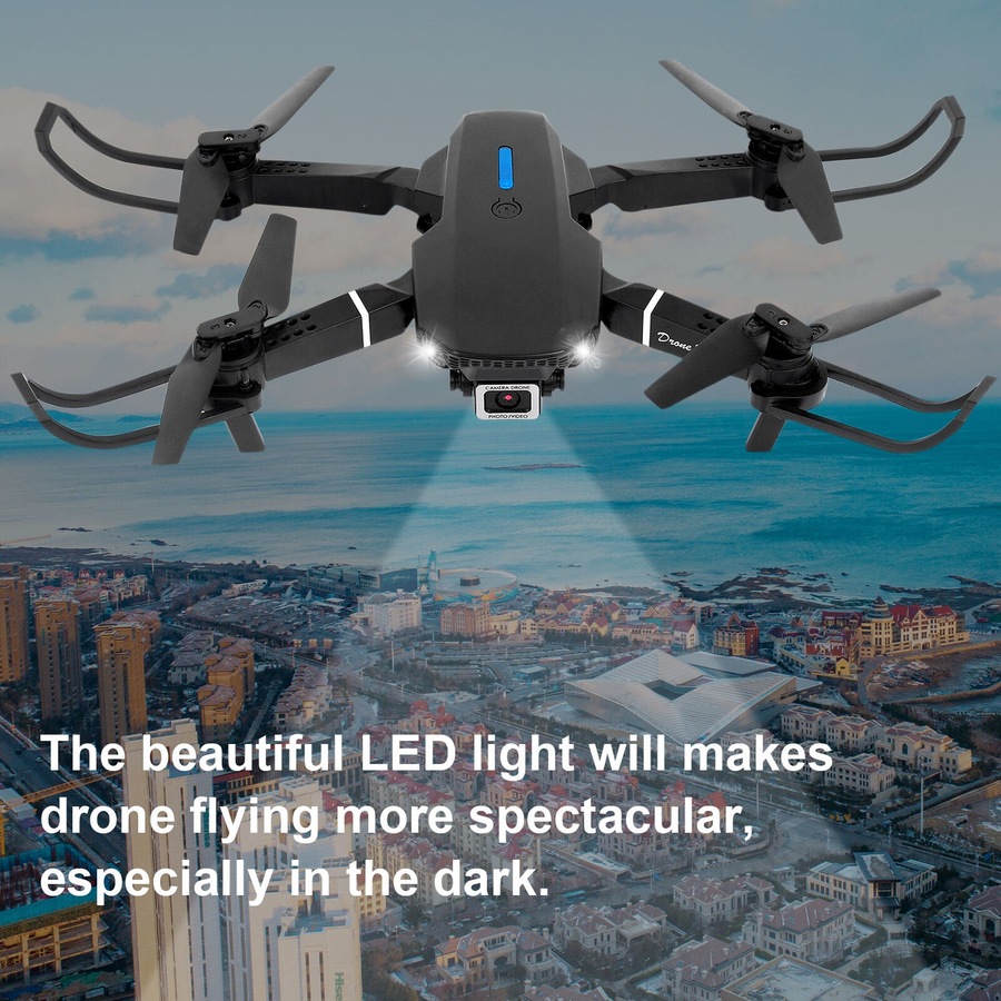 4K GPS Drone with HD Camera Drones WiFi FPV Foldable RC Quadcopter W/2Batteries