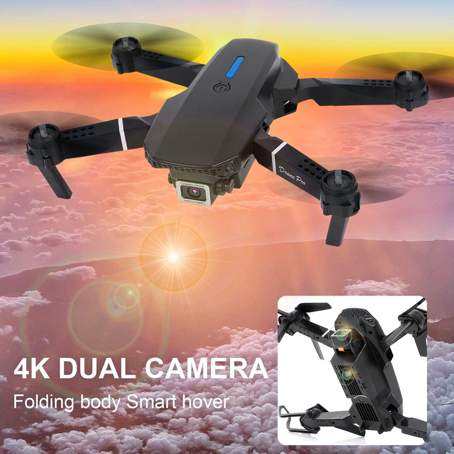 4K GPS Drone with HD Camera Drones WiFi FPV Foldable RC Quadcopter W/2Batteries