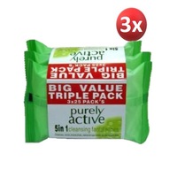 4Purely Active Age Supreme Facial Wipes 3 x 25 Value Pack
