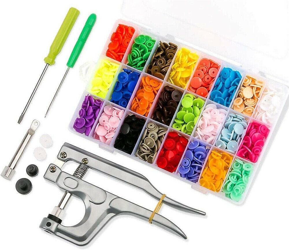 640PCS+ Plier Tool for KAM Snap Kit T5 Plastic Snaps Fastener Button Press